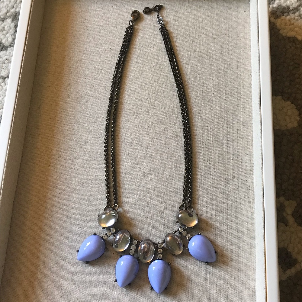 Brass and periwinkle necklace